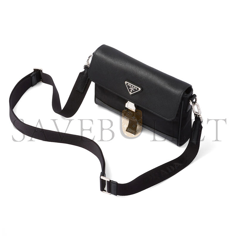 Pra*a re-nylon and saffiano shoulder bag 2vd053 (21*15.5*4cm)